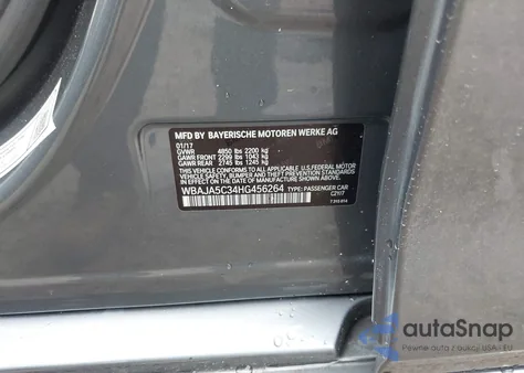 2017 BMW 530I from USA, damaged, VIN WBAJA5C34HG456264